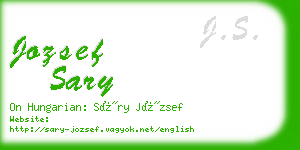 jozsef sary business card